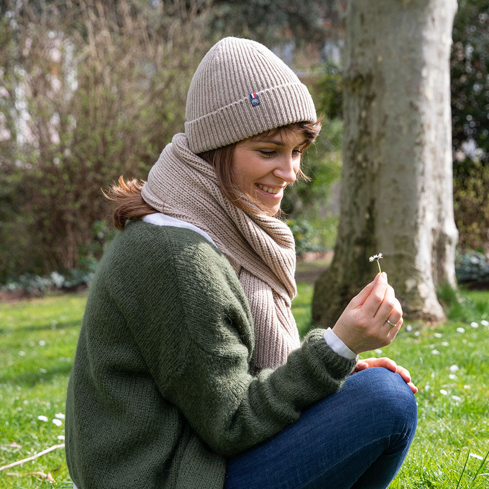 Bonnet femme laine Beige - Taille unique - Bonnet homme PALÂBA