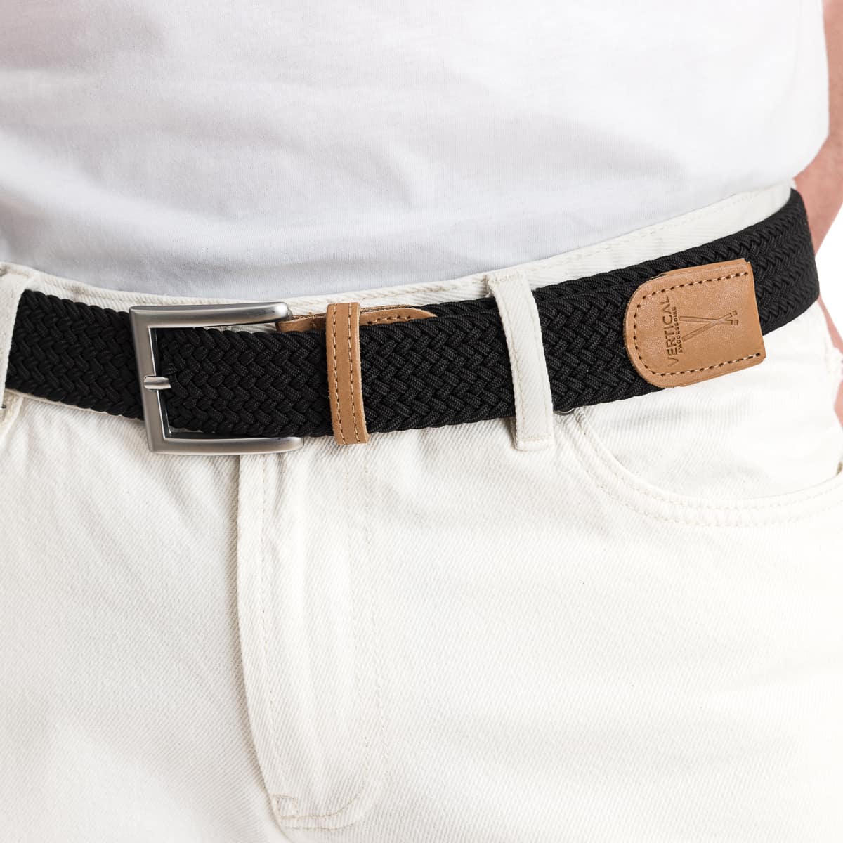 Ceinture noir - Tressée - Taille unique - Ceinture homme PALÂBA