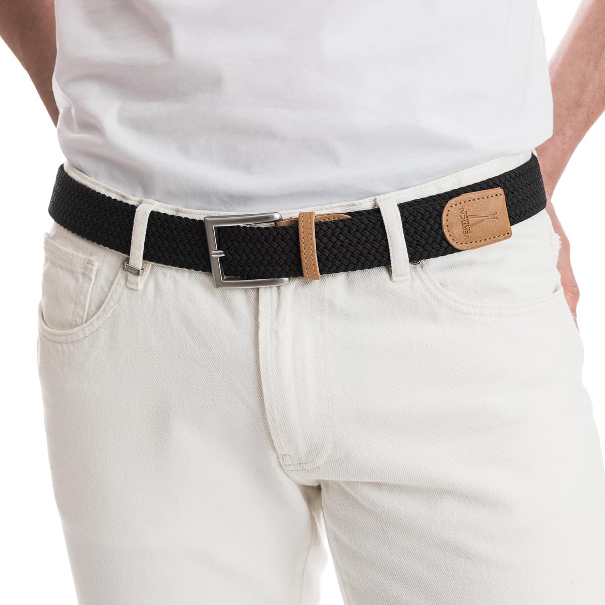 Ceinture noir - Tressée - Taille unique - Ceinture homme PALÂBA