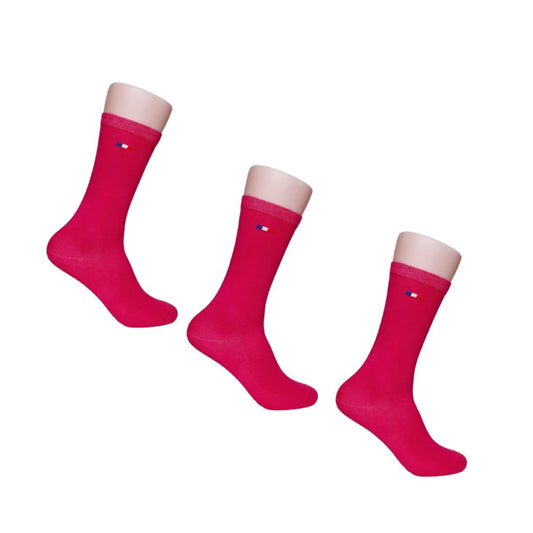 Chaussettes femme rose foncé - Lot de 3