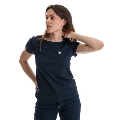 T shirt bleu marine femme PALÂBA cœur - T-shirt femme PALÂBA