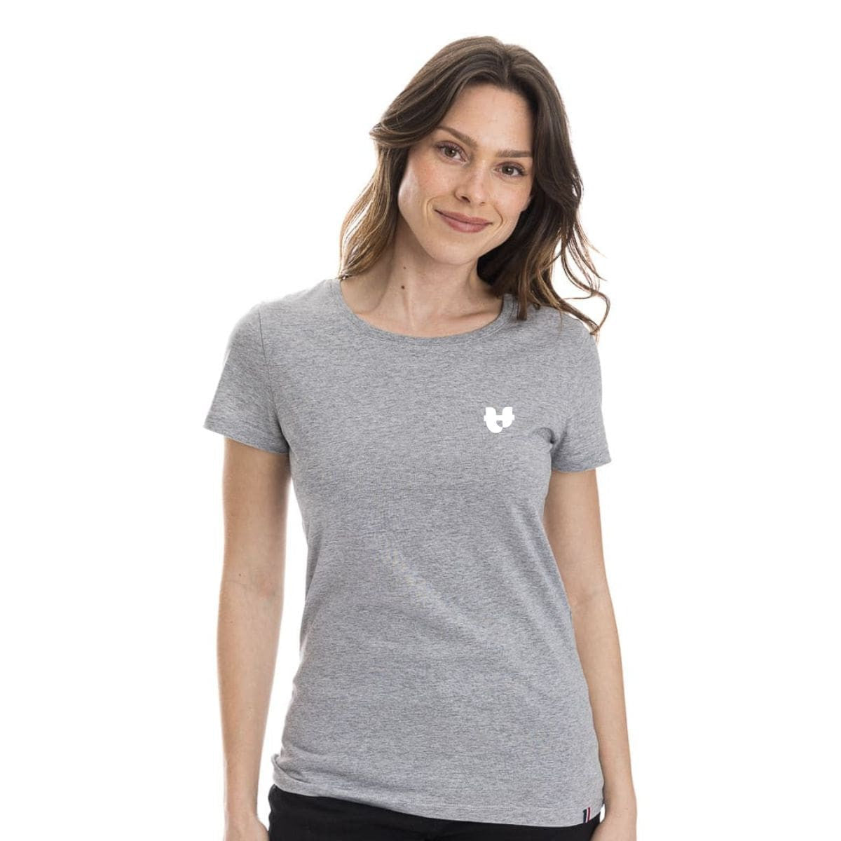 T shirt gris femme PALÂBA cœur - T-shirt femme PALÂBA