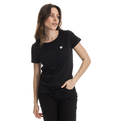 T shirt noir femme PALÂBA cœur - T-shirt femme PALÂBA